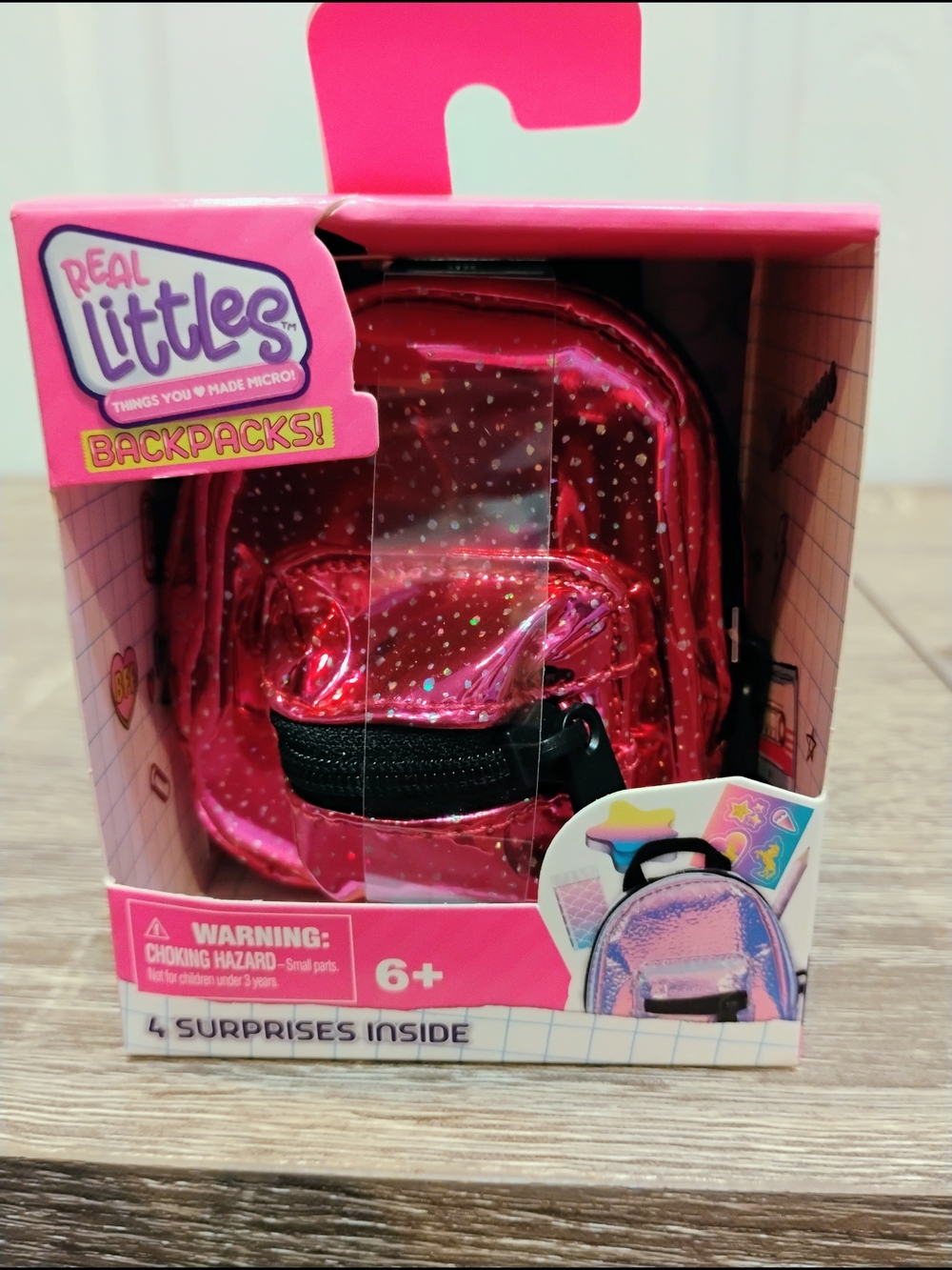 Real Littles Micro Backpack - Pink Glitter NIB